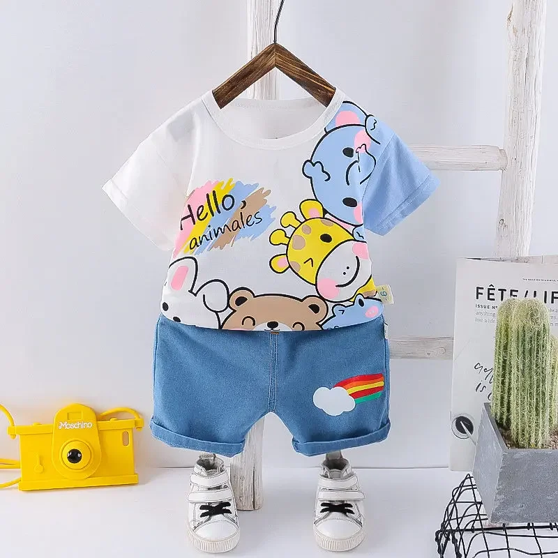 kf-S00653c055410417cb499827d33428e69S-Baby-New-Summer-Cartoon-Clothing-Children-Boy-Girls-Animals-T-Shirt-Shorts-2Pcs-Set-Kids-Infant