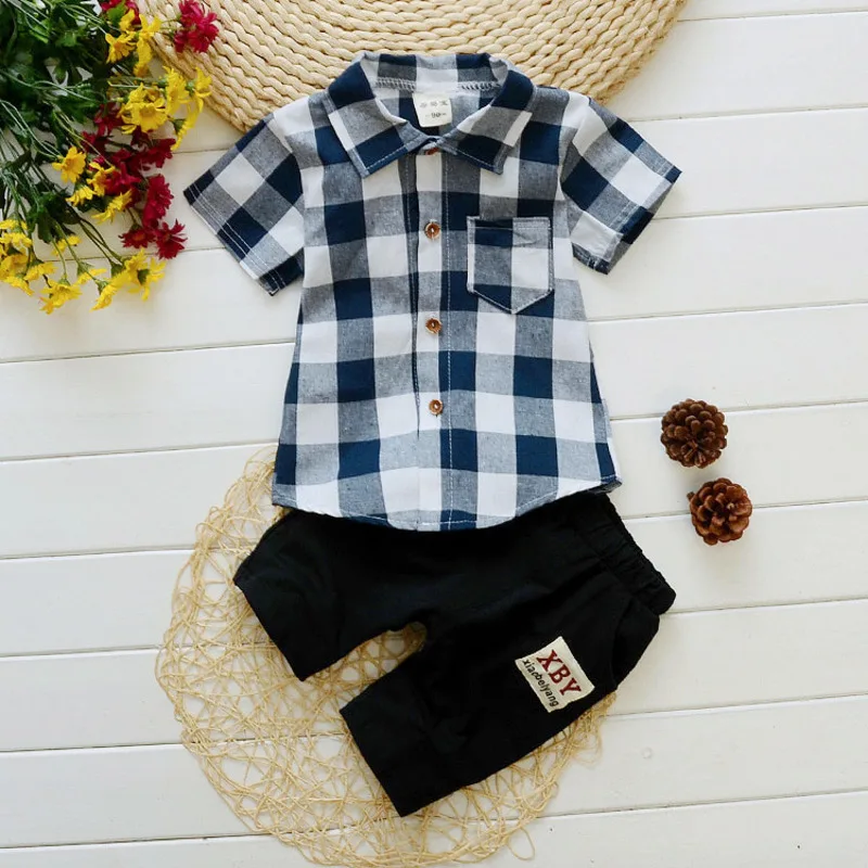 kf-S047e0a2150294778b0ac457565934b63C-New-Summer-Children-Clothes-Suit-Baby-Boys-Plaid-Shirt-Shorts-2Pcs-Sets-Kids-Outfits-Toddler-Casual