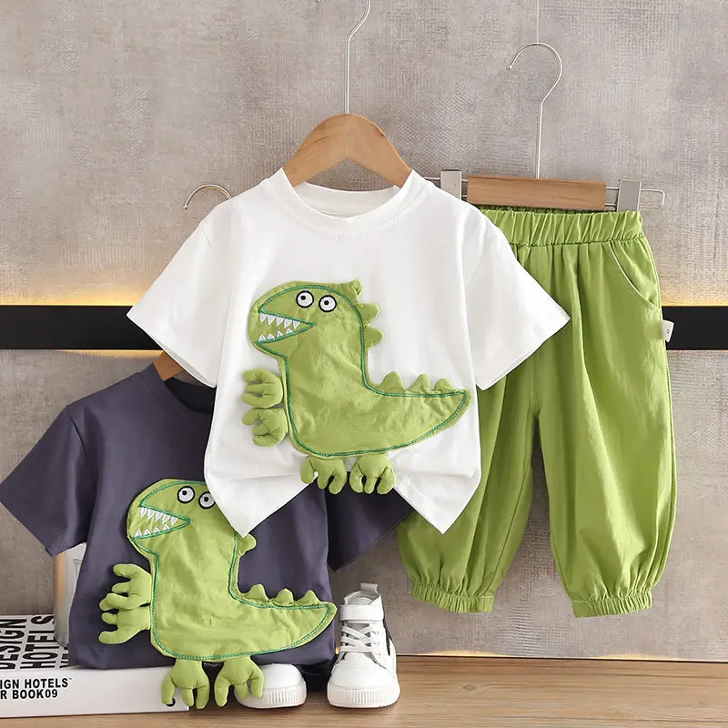 kf-S101de51ee0ad410382e06063cd2f91b1D-Summer-Children-Boys-Suit-Kids-Sport-Cotton-Cartoon-Dinosaur-T-Shirt-Short-Pants-2Pcs-Set-Toddler