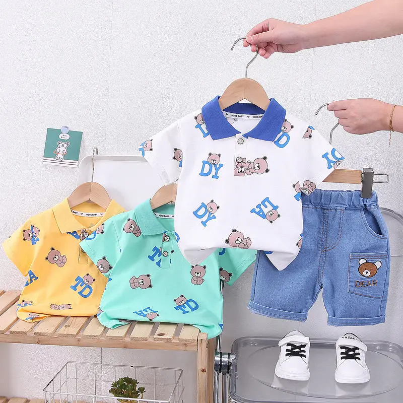 kf-S21d70a91affd4f5380115f075e27191cC-Baby-New-Summer-Cartoon-Clothing-Children-Boy-Girls-cartoon-Printe-Bear-T-Shirt-Shorts-2Pcs-sets