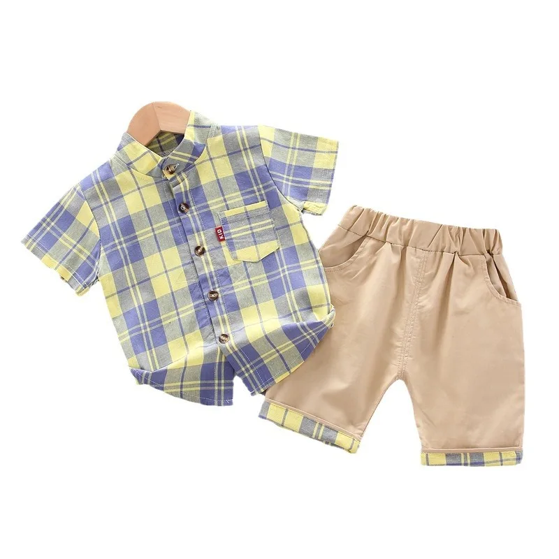 kf-S2e26abb978ff49018f6056c872fc274a7-New-Summer-Baby-Clothes-Suit-Children-Boys-Casual-Plaid-Shirt-Shorts-2Pcs-Sets-Kids-Outfits-Toddler