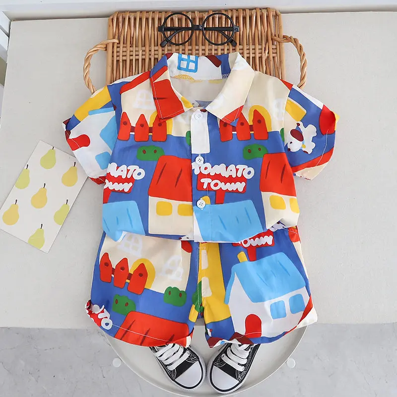 kf-S307f31900ba1477b8f7093e43d6c7502h-Summer-Children-Baby-Boys-Girls-Colorful-Printe-Shirt-Shorts-2pcs-Set-Child-Toddler-Fashion-Clothing-Kids