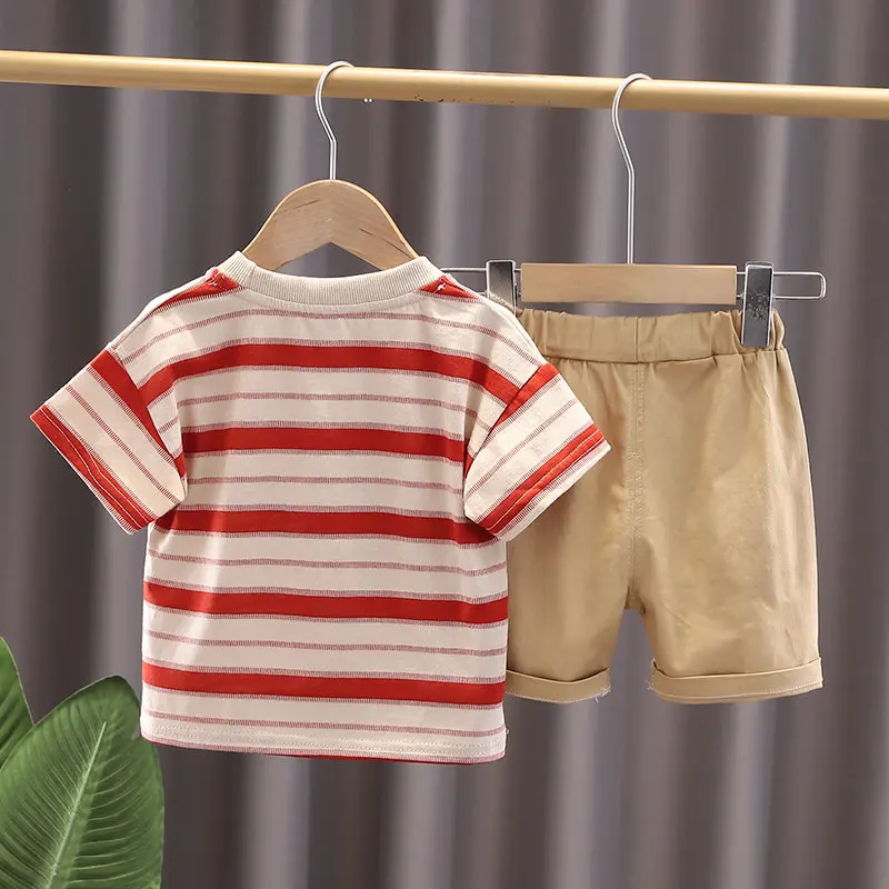 kf-S397888db0a604c83a40a6cab69911ad8q-Summer-Children-Boys-Clothing-Kids-Strips-O-neck-T-Shirt-Shorts-2Pcs-Set-Toddler-Leisure-Sport