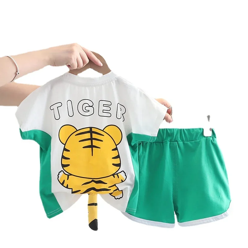 kf-S406d915d8f904f458975def5fd9ad0dfp-Children-Cotton-Out-Clothes-Summer-Baby-Boys-Cartoon-Dinosaur-T-Shirt-Shorts-2Pcs-Set-Infant-Kids