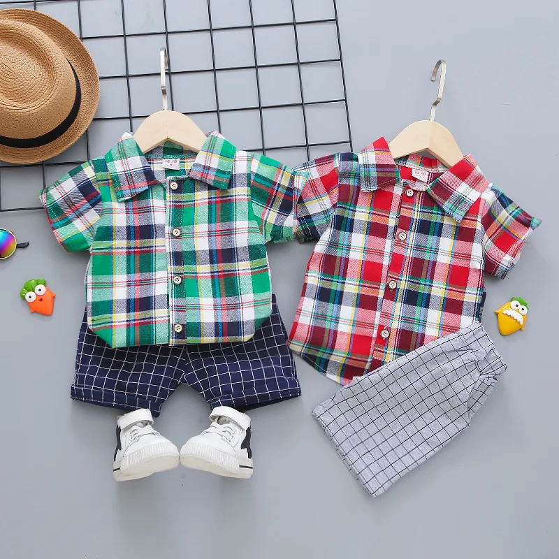kf-S87d4a0803b3d47c994b133775c3fa759k-New-Summer-Baby-Clothes-Suit-Children-Boys-Plaid-Shirt-Shorts-2Pcs-Sets-Toddler-Casual-Costume-Infant