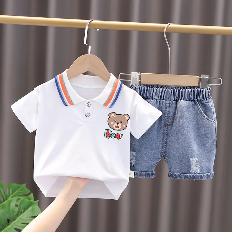 kf-S935895e5d97e4ae486137778eba72032W-New-Summer-Baby-Girls-Clothes-Suit-Children-Boys-Fashion-T-Shirt-Shorts-2Pcs-Sets-Toddler-Casual