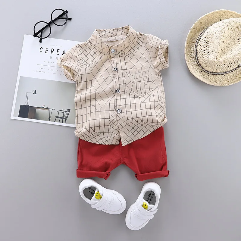 kf-S96a5434beefe4d9288843a9f22a32c26N-New-Summer-Baby-Clothes-Suit-Children-Boys-Casual-Plaid-Shirt-Shorts-2Pcs-Sets-Infant-Outfits-Toddler