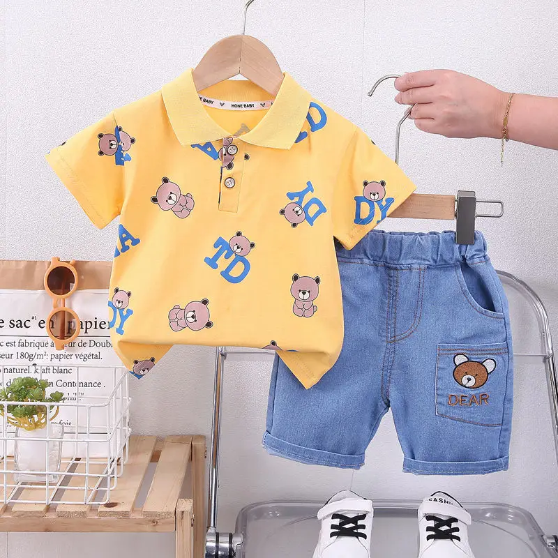 kf-Saf1e646ce27d4912b61374dd598b17f97-Baby-New-Summer-Cartoon-Clothing-Children-Boy-Girls-cartoon-Printe-Bear-T-Shirt-Shorts-2Pcs-sets