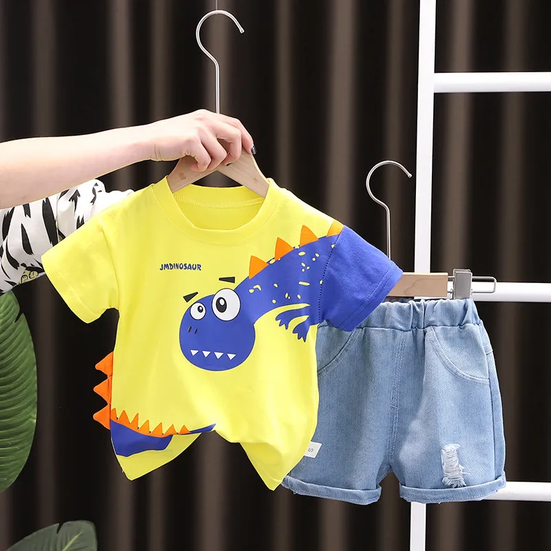 kf-Sd4bf86046f424892a3d4db6f2bf81d87o-Kids-Outfit-Cartoon-Dinosaur-T-shirt-Shorts-2Pcs-Set-Fashion-Baby-Boys-Girl-Clothing-Children-Cotton