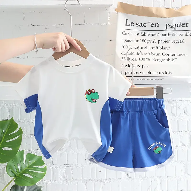 kf-Se933d2752725475aa85de2a02bd2a421o-Children-Cotton-Out-Clothes-Summer-Baby-Boys-Cartoon-Dinosaur-T-Shirt-Shorts-2Pcs-Set-Infant-Kids