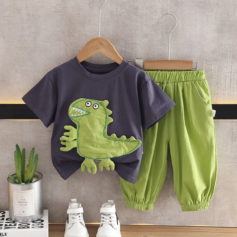 kf-See06b41229a043a6a33d1f5a61178fd3J-Summer-Children-Boys-Suit-Kids-Sport-Cotton-Cartoon-Dinosaur-T-Shirt-Short-Pants-2Pcs-Set-Toddler